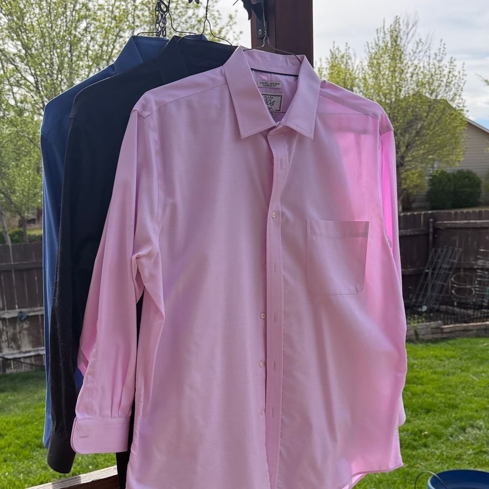 Jos. A. Bank Pink Men's Dress Shirt with Chest Pocket